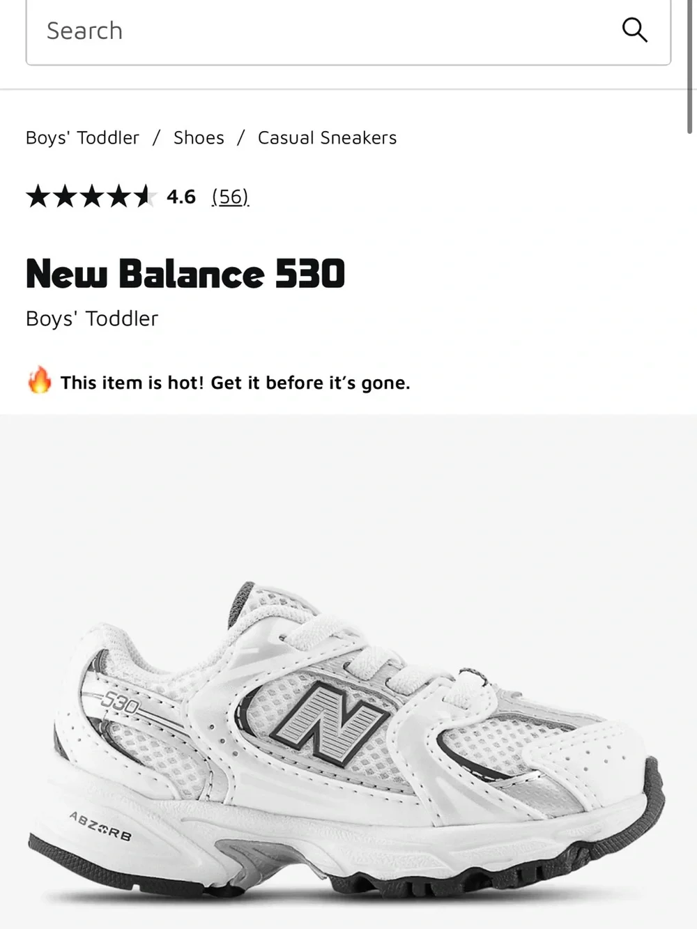 NIB New Balance Toddler Bungee 530 White/Navy